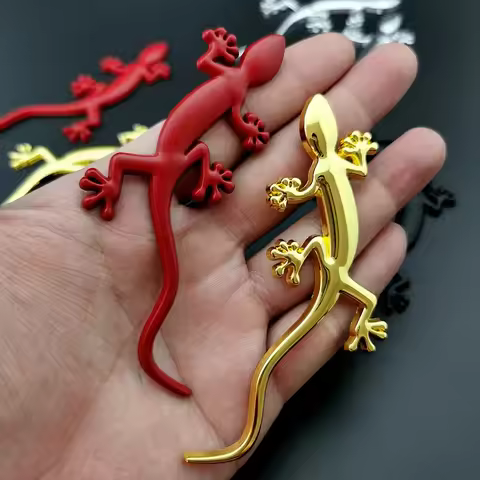 2Pcs Car Stickers 3D Metal Gecko Emblem For Audi Quattro A1 A3 A4 Avant A5 A6 A6 Q5 Q7 TT Sportback 