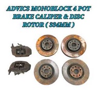 ADVICS MONOBLOCK 4 POT BRAKE CALIPER & 334MM DISC ROTOR LEXUS / TOYOTA 4 POT MONOBLOCK ADVICS BRAKE 