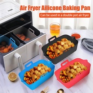 【CW】 2pcs Silicone Mold Airfryer Tray Rectangle Oven Baking Basket Reusable Insert Dish Accessories
