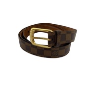 LOUIS VUITTON Belt Sancture-Ellipse Damier Ebene Faux leather Brown Patterned all over Men M6995 Dir