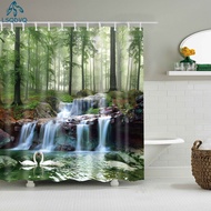 Classical Wooden Door Subway Platform Shower Curtain Waterproof Polyester Bathroom Curtain with Hook