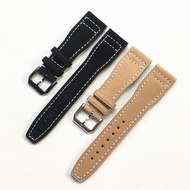 12/5✈Nubuck genuine leather watch strap for IWC Grand Pilot’s Watch Portugieser 7 Series black khaki 22mm