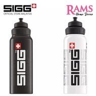 HOT SIGG 1000ML ALUMINIUM SIGNATURE WATER BOTTLE/LIGHTWEIGHT&LEAKPROOF-BLACK/WHITE