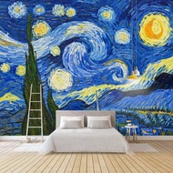 arch wallpaper Lukisan Minyak Starry Sky Van Gogh Pelekat Mural Pelekat Dinding Kertas Dinding Dindi