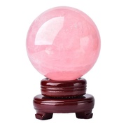 Natural Pink Crystal Ball Rough Stone Polished Five Elements Stone Seven Star Array Bedroom Study Of