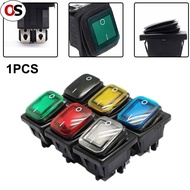 OS  Ready Stock DPST 16A 250VAC Rocker Switch Round Reset Switch with Waterproof Cover 30*24mm