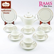 Vantage 14 Pcs Porcelain Tea Set - Plato Gold