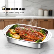 Kaleidoscope 16x9 Inch 2SET Stainless Steel Deep Baking Pan With Lids Kitchen Tray For Fish Pasta Ro