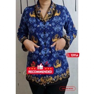 Ready seragam batik korpri wanita terbaru 2023 sragam kerja pria korpri kerah hitam furing Baju Korpri Guru 2023 terlariss!!!