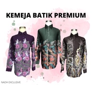 READY STOCK Kemeja Batik PREMIUM Lelaki LENGAN PANJANG  SATIN / BAJU BATIK S - 4XL