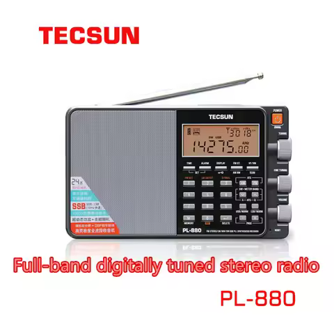 Tecsun PL-880 Radio Full Band Digital Tuned Stereo Short Wave HAM Radio Portatil Am Fm LW/SW/MW/SSB