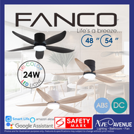FANCO CO-FAN Rito-5 SMART DC Motor 5 Blade Ceiling Fan with 3 Tone LED Light Kit and Remote Control or Smart Apps