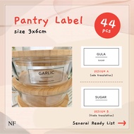 44pcs Sticker Label Dapur Minimalist Waterproof