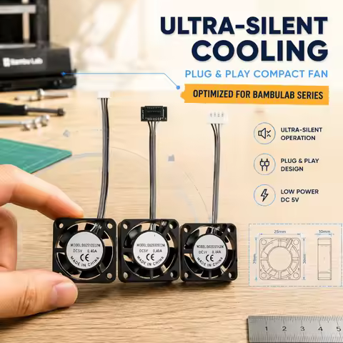 2510 Fan For Bambu Lab X1/P1 A1 Hotend Cooling Fan With Cable Rapid cooling Fan For Bambu X1C P1S P1