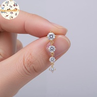 PeaceShells Stainless Steel Rhinestone Belly Rings for Women Glamorous Accessories for Vacations VN