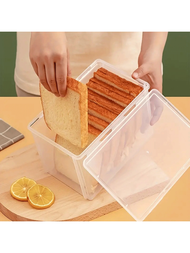 1件透明麵包盒-麵包保鮮冷藏盒-塑膠廚房用品