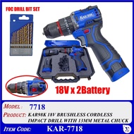 KAR-7718 (KAR7718) KAR98K 18V BRUSHLESS CORDLESS IMPACT DRILL METAL CHUCK FOC DRILL BIT SET
