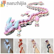 NANZHIJIA Dragon Figurine, Joints Movable Luminous 3D Printed Horned Dragon, Animal Model Simulation