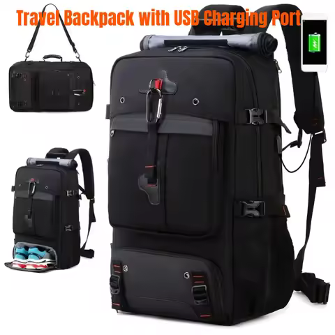 25L/36L/50L Travel Backpack with USB Charging Port for Men, Large Capacity Casual Laptop Backpack fo