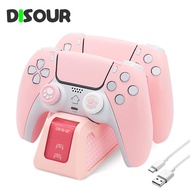 DISOUR Dual Fast Charger for So ny PlayStation5 Wireless Controller Type-C USB Cute Charge Dock Station for PS5 Joystick Gamepads