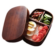 [sillyshuai]Japanese Style Wooden Bento Box Sushi Lunch Box Single-Layer Wooden Tableware Set