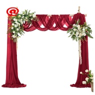 Wine Red for Wedding Arch Draping Fabric 29.5 Inch X 26.25 Feet Sheer Curtain Drapes for Ceremony