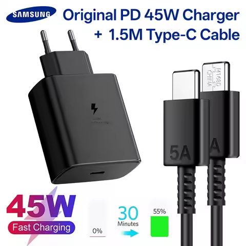 Original SAMSUNG Charger 45W Adapter PD Usb Type C Super Fast Charging 2.0 Z Fold7 S25 Ultra S24 A56