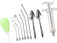 FULAIERGD 20/50 ml Baby Bird Parrot Manual Feeding Syringe Set with 6 Curved Gavage Tubes and Stainl