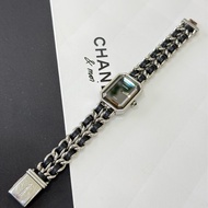 新款Chanel黑銀皮穿鏈首映錶 尺寸S 專櫃二十萬