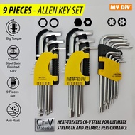 DIY Online4u - ANTON CRV 9pcs Allen Key Set Hex Key Allen Key Ball Point Allen Key Torx Star Allen K