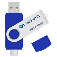 leizhan 128GB Dual Port USB C Flash Drive Picture Stick Compatible with Samsung Galaxy S10+, S10e, S