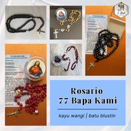 ROSARY 77x Our Father, sandalwood material, blustin