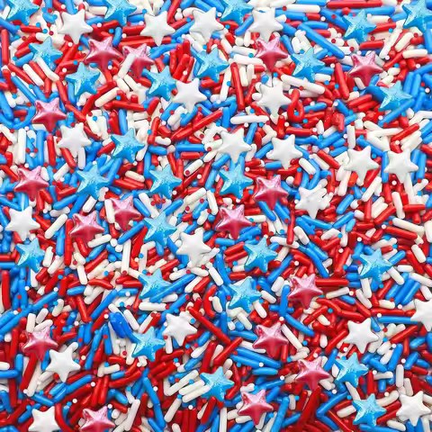 Patriotic Sprinkles for Cake Decor,Red White and Blue Sprinkles,4th of July Sprinkles for Cupcakes,C
