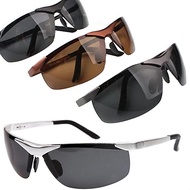 1Pc Men's Cool Fashion Police Metal Frame Polarized Sunglasses Driving Glasses