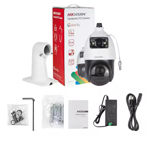 Hikvision 360 TandemVu 4+4MP 25X ColorVu & IR Acusense IP Speed Dome PTZ Outdoor Camera DarkFighter 