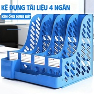 3/4 Compartment Desktop Document Tray - Neat Shelf for Students and Office Workers