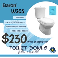 Baron W203 Toilet Bowl with Installation