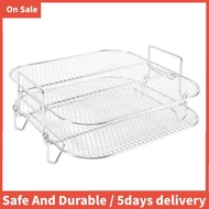 2-Layers Air Fryer Grilling Rack Air Fryer Rack Stackable Grid Grilling Rack for 4.2-5.8QT Air Fryer