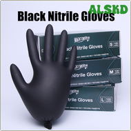 ALSKD Black Nitrile Gloves For Durable Working Tattoo 100PCS Disposable Water Proof Gloves Kitchen Cooking Dishwashing No Latex/dust DJFUH