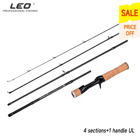 LEOFISHING Carbon Fishing Lure Rod Spinning Casting Fast UL Bait Finesse 523/604 Ultralight Fishing 