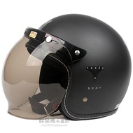 Taiwan Province EVO hand-painted bear white Harley electric motorcycle retro helmet warm helmet for 