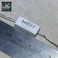 5w51kj 5W 51K ohm R Chalk Resistor 5watt 51Kilo J 51KR 51KJ 5 w watt 51KOhm 51 Kilo - 10 pcs