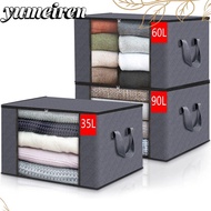 YUMEIREN Clothes Storage Bins, Dustproof Transparent Window Foldable Storage Box, High-capacity With