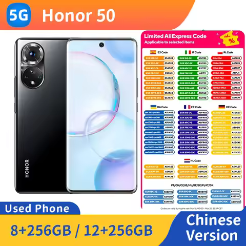 Honor 50 5G 6.57inch Screen ROM 128GB/256GB 2340x1080px 120Hz 108MP Good condition 4300mAh used phon