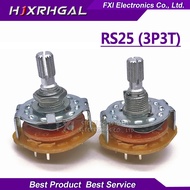 2PCS RS25 Band switch 3P3T Mount Rotary Switch Selector Band 3 Pole 3 Position Knob Switch Band Swit