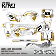 decal sticker klx 150 bf motif grafis putih emas - ekonomis