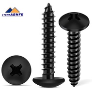 100PCS 6 X 3/4 Inch 18-8 (A2) Stainless Steel Truss HeadPhillips Wood Screws,Black Coated Full Threa