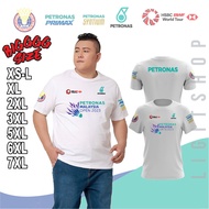 BIG SIZE Badminton Malaysia Open Jersey White Shirt Sport Sukan Plus Size Baju Besar Oversized