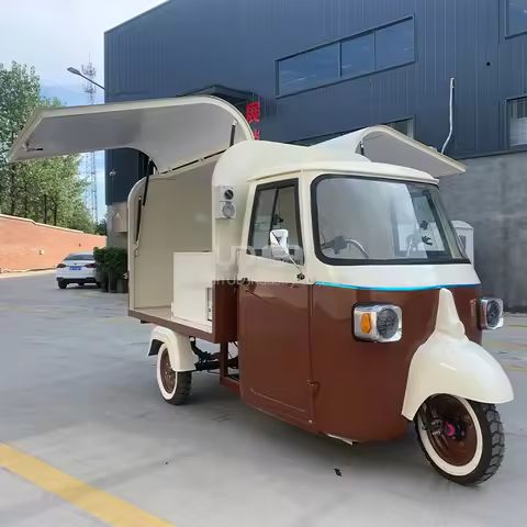 3 Wheels Tricycle Hotdog Ice Cream Cart Mobile Electric Food Cart Coffee Pizza Fast Food Truck Piagg