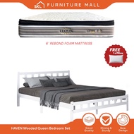 SKL Furniture HAVEN Queen Wooded Bed +  Queen Mattress / Bedroom Set